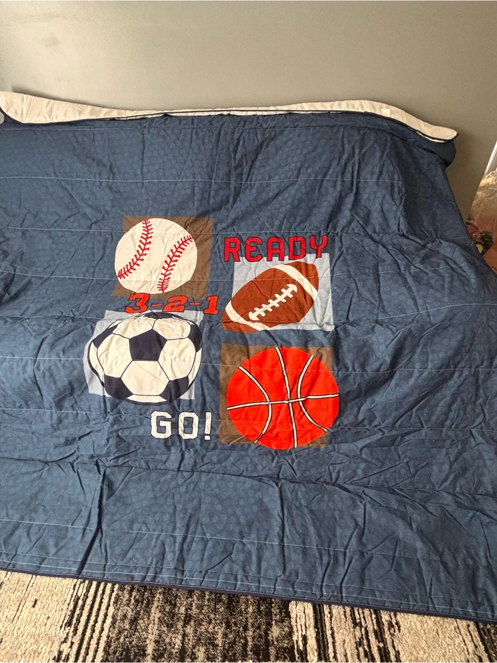 Kids' Sports Theme Quilt Comforter - Navy Blue